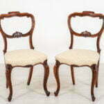 Pretty Pair of Rosewood Side Chairs Sabre Style Back Legs