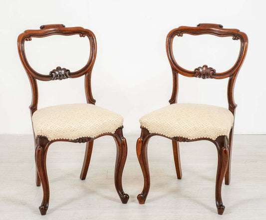 Pretty Pair of Rosewood Side Chairs Sabre Style Back Legs