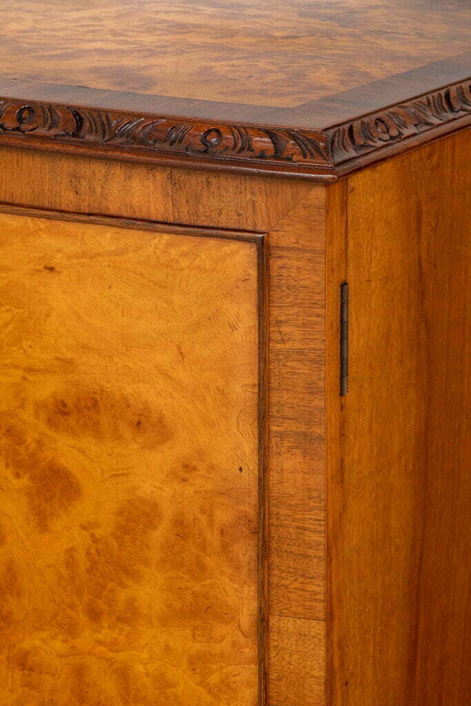 Matching Pair of Queen Anne Style Walnut Cabinets