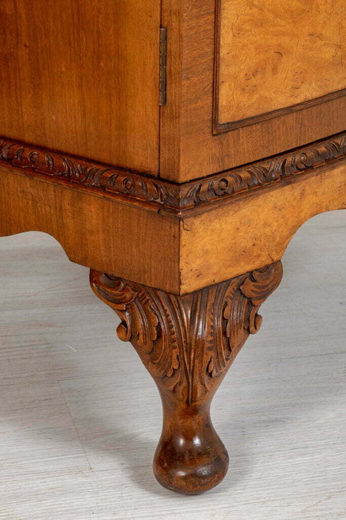 Matching Pair of Queen Anne Style Walnut Cabinets