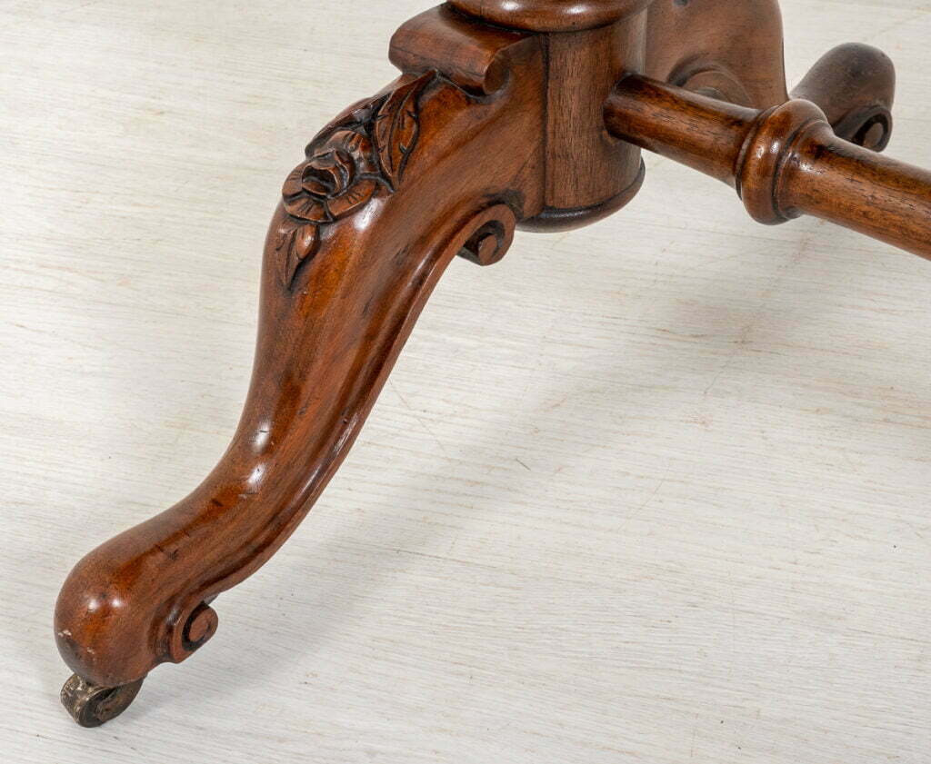 Victorian Burr Walnut Stretcher Table