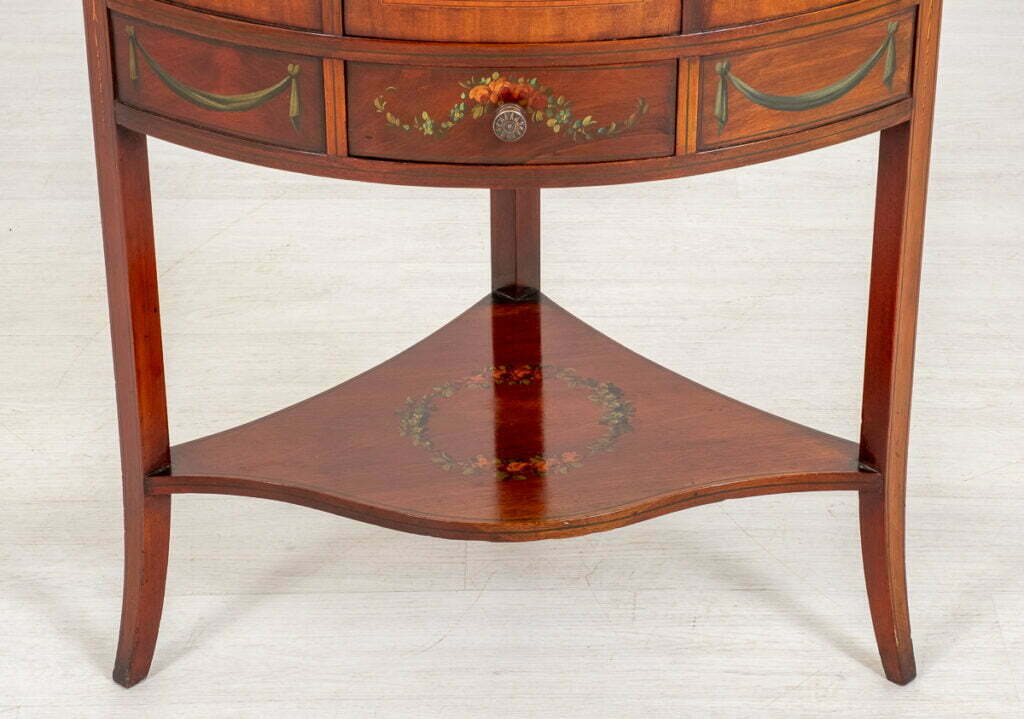 Pretty Victorian Satinwood Bow Corner Cabinet