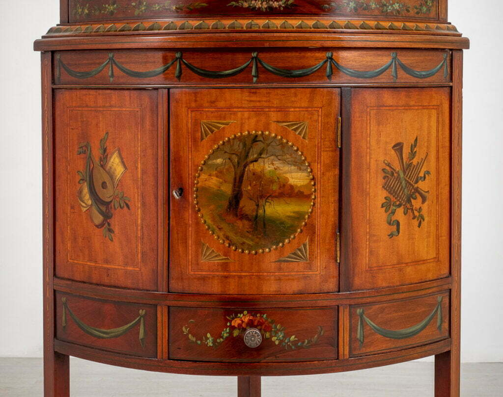 Pretty Victorian Satinwood Bow Corner Cabinet