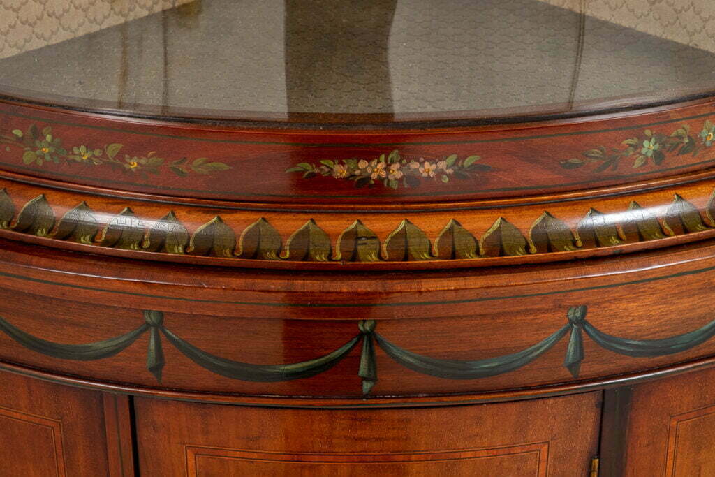 Pretty Victorian Satinwood Bow Corner Cabinet