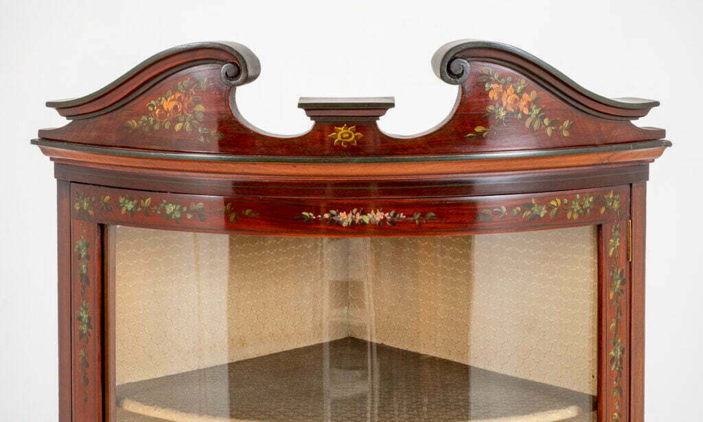 Pretty Victorian Satinwood Bow Corner Cabinet