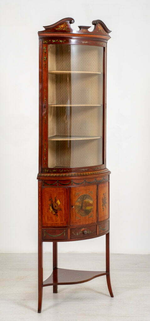 Pretty Victorian Satinwood Bow Corner Cabinet