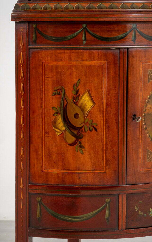 Pretty Victorian Satinwood Bow Corner Cabinet