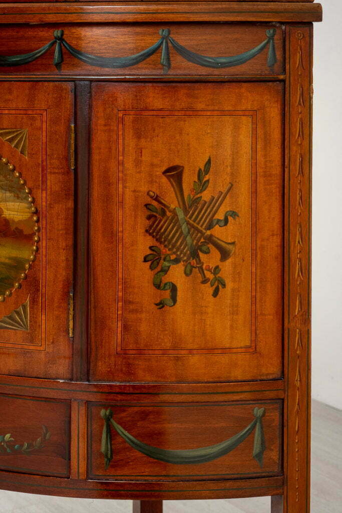 Pretty Victorian Satinwood Bow Corner Cabinet