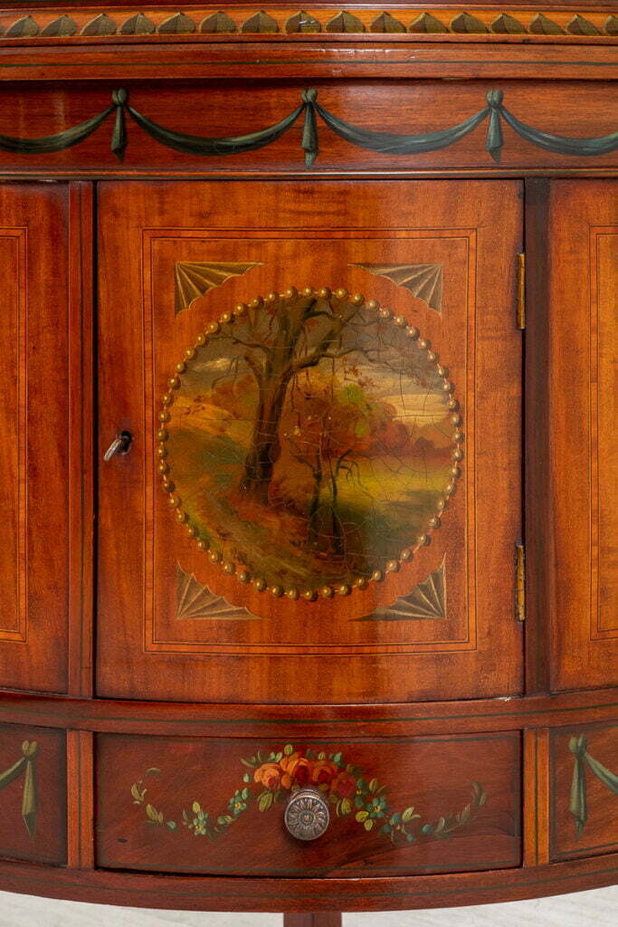 Pretty Victorian Satinwood Bow Corner Cabinet