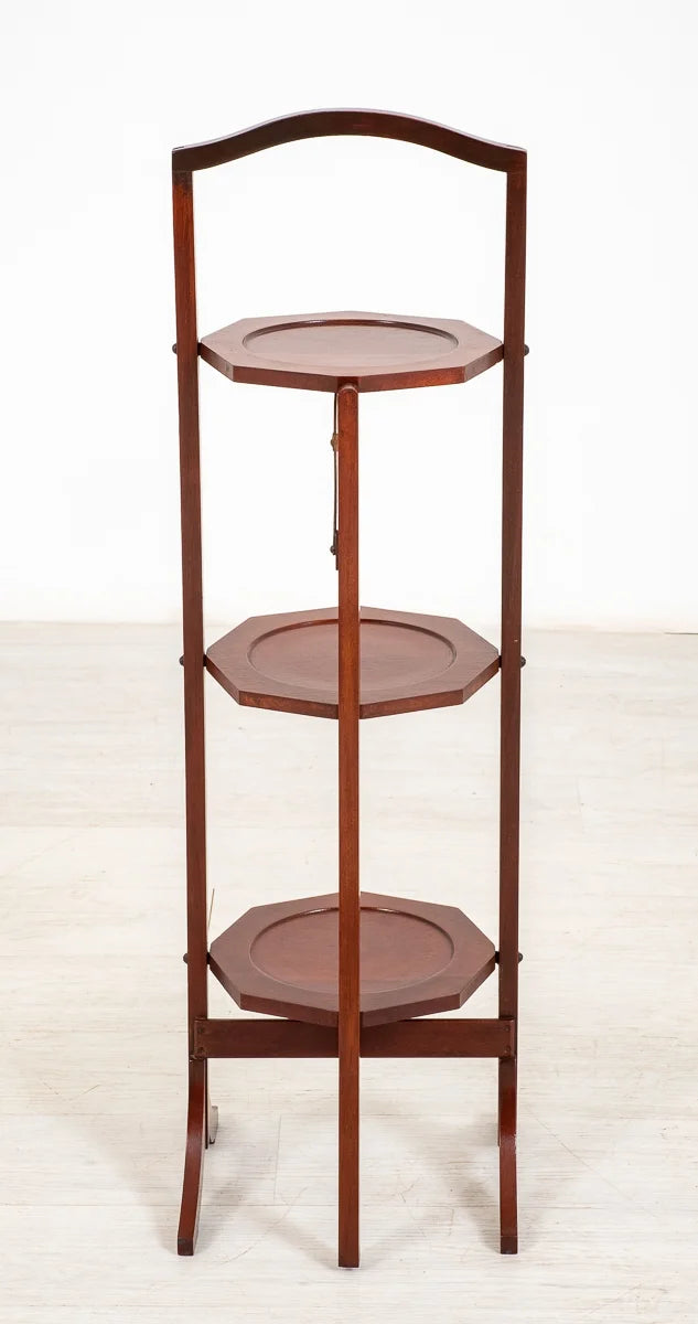 Mahogany Folding Cake Stand
