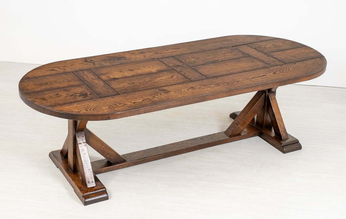 Solid Oak Refectory Table of the Medieval Style