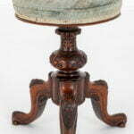 Victorian Walnut Carved Piano Stool