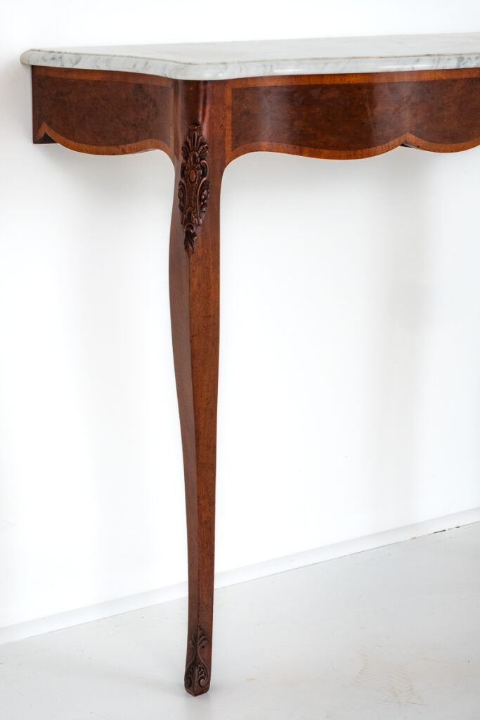 Pair of Marble Top Mahogany Console Tables