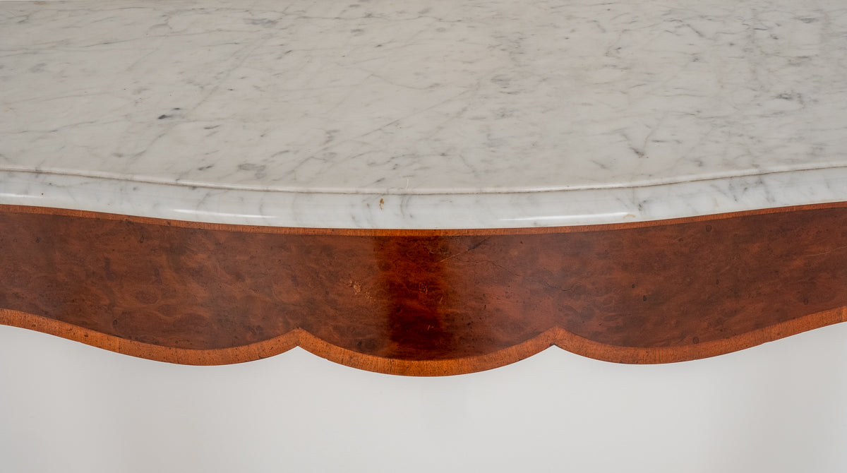 Pair of Marble Top Mahogany Console Tables