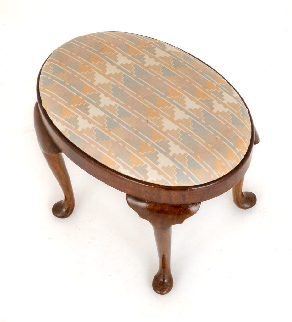 Queen Anne Style Walnut Stool Shaped Legs