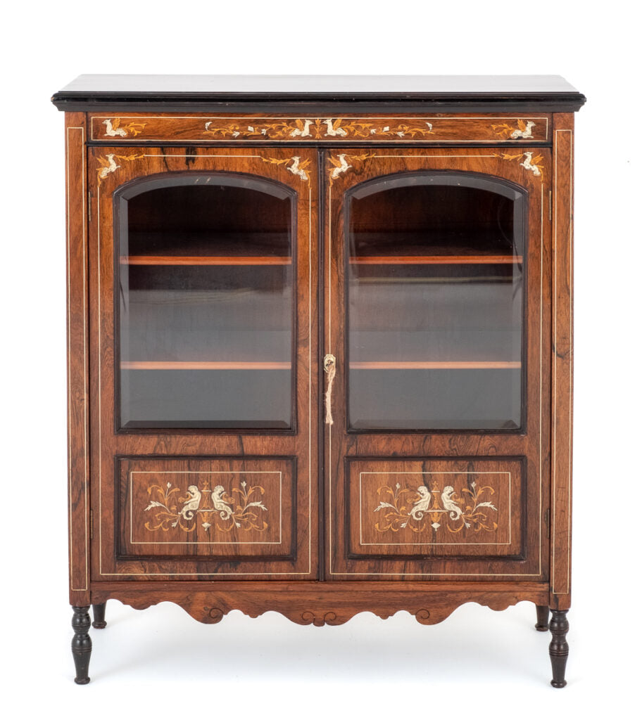 Very Good Late Victorian Inlaid Side Cabinet