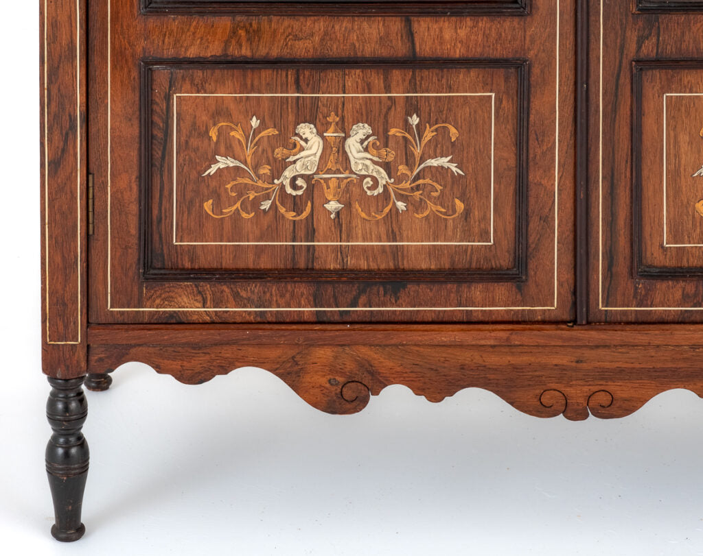 Very Good Late Victorian Inlaid Side Cabinet