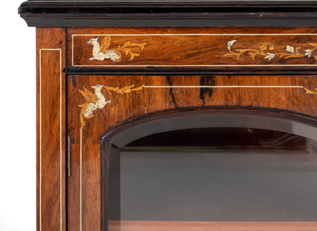 Very Good Late Victorian Inlaid Side Cabinet