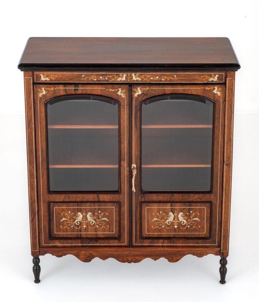 Very Good Late Victorian Inlaid Side Cabinet
