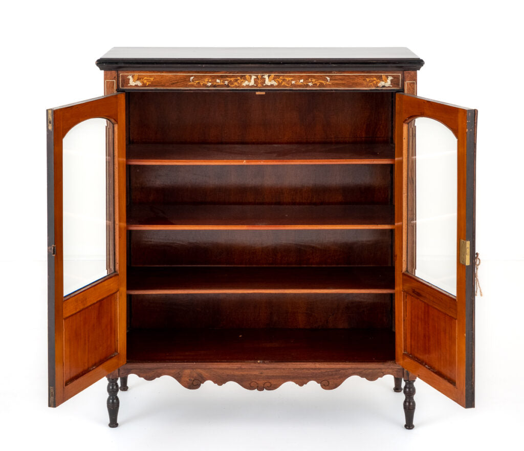 Very Good Late Victorian Inlaid Side Cabinet