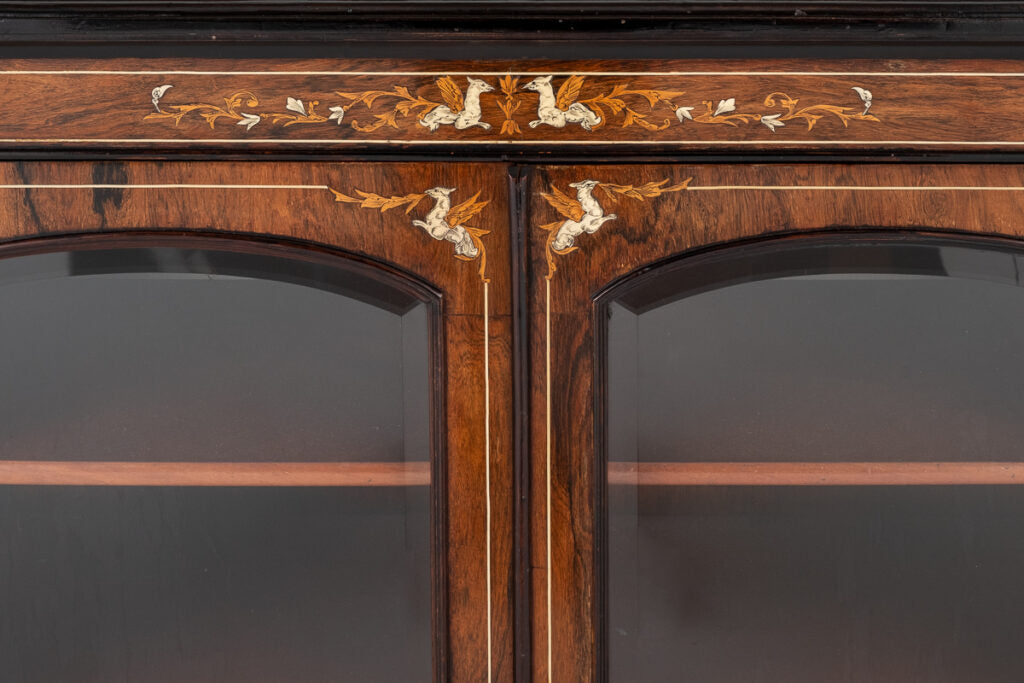 Very Good Late Victorian Inlaid Side Cabinet
