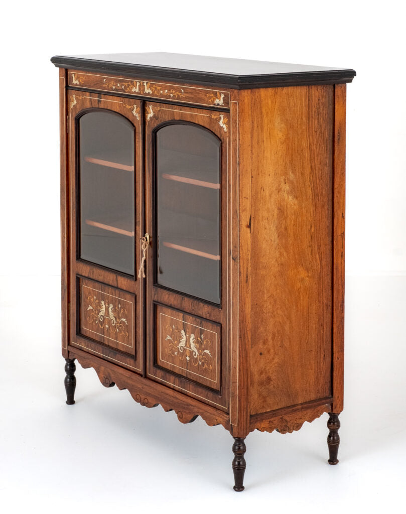 Very Good Late Victorian Inlaid Side Cabinet