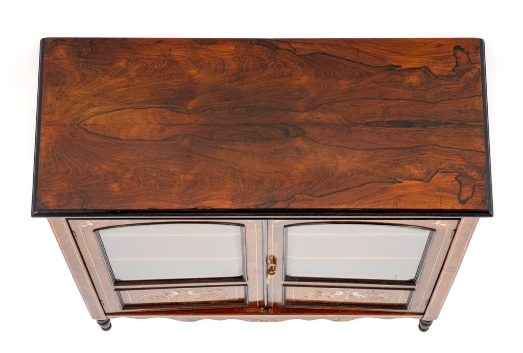 Very Good Late Victorian Inlaid Side Cabinet