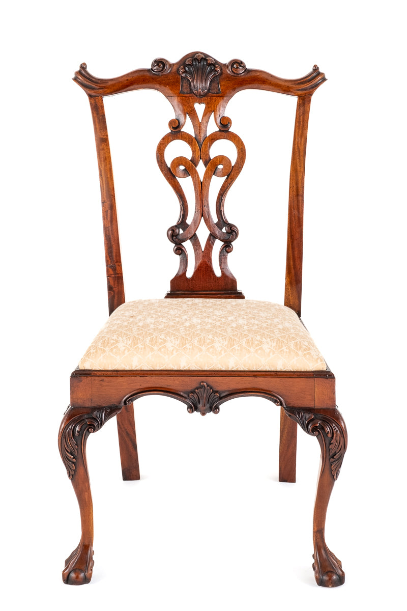 Set of 6 Mahogany Chippendale Style Dining Chairs
