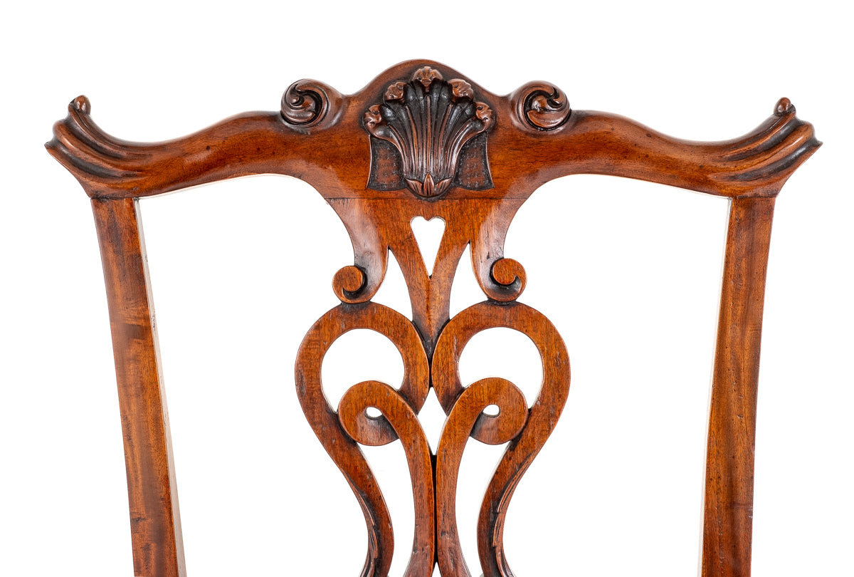 Set of 6 Mahogany Chippendale Style Dining Chairs