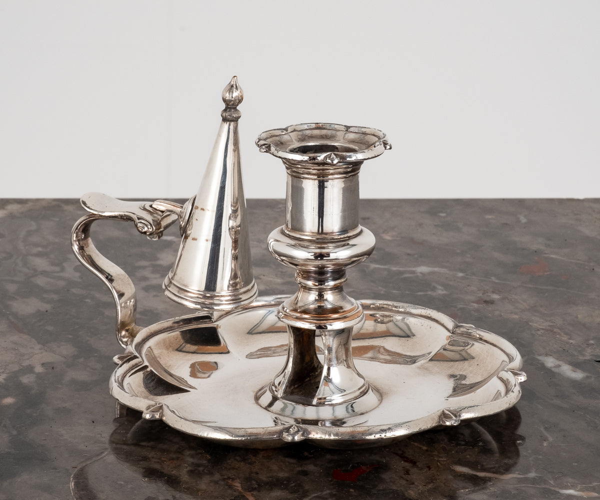 Georgian Revival Silver Plate Candle Holder