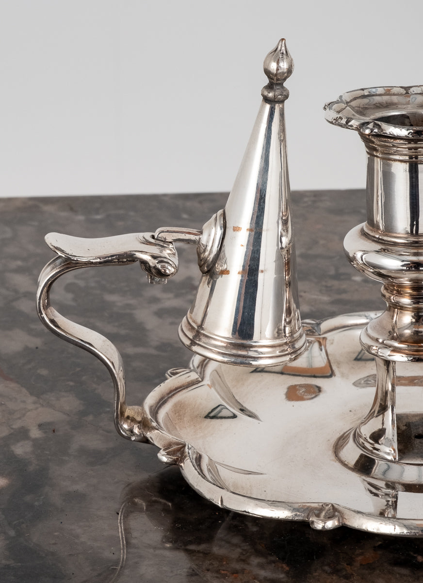 Georgian Revival Silver Plate Candle Holder