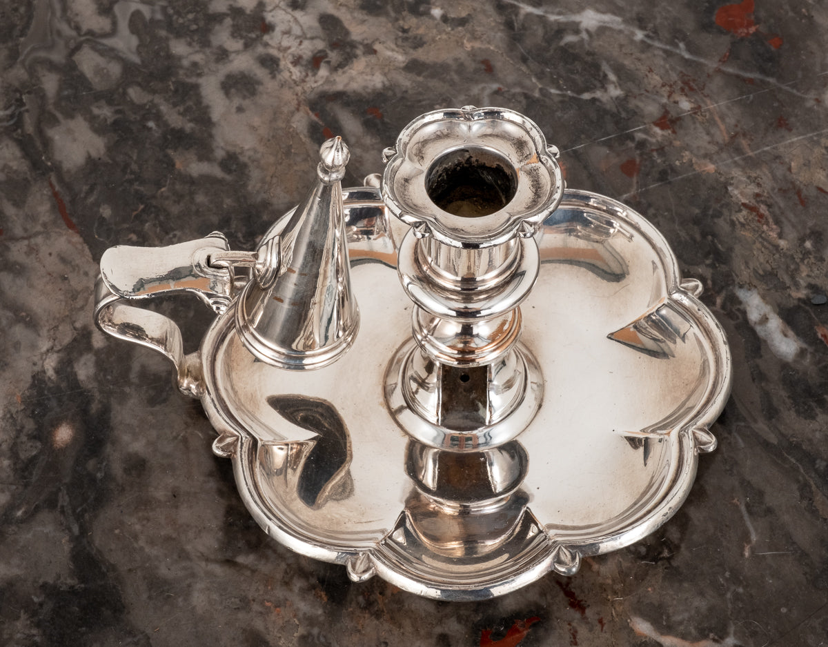 Georgian Revival Silver Plate Candle Holder