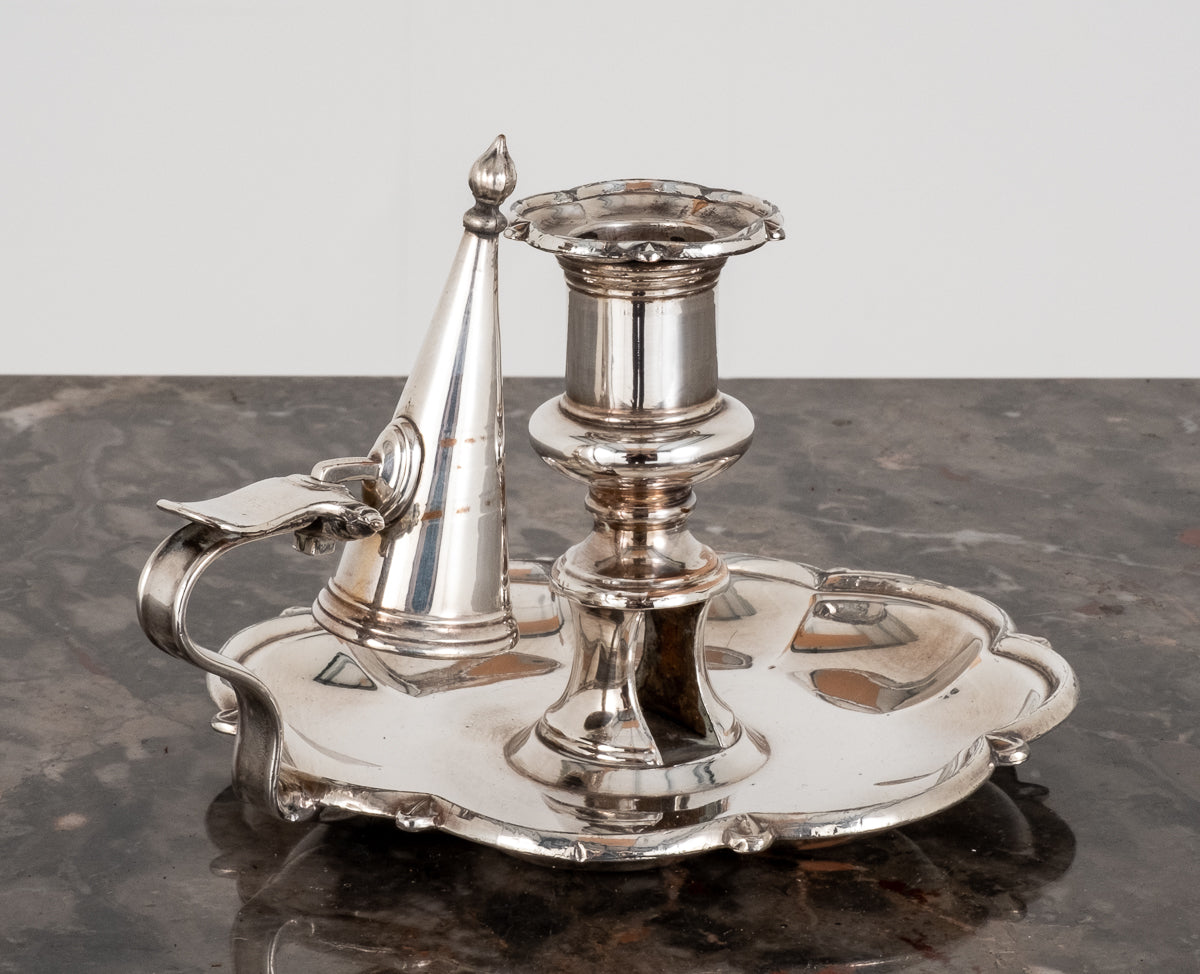 Georgian Revival Silver Plate Candle Holder