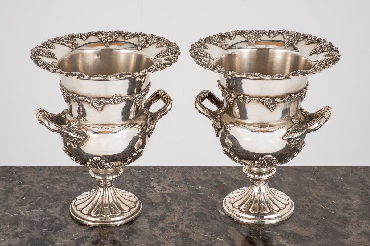 Pair of Silver Plated Wine Coolers