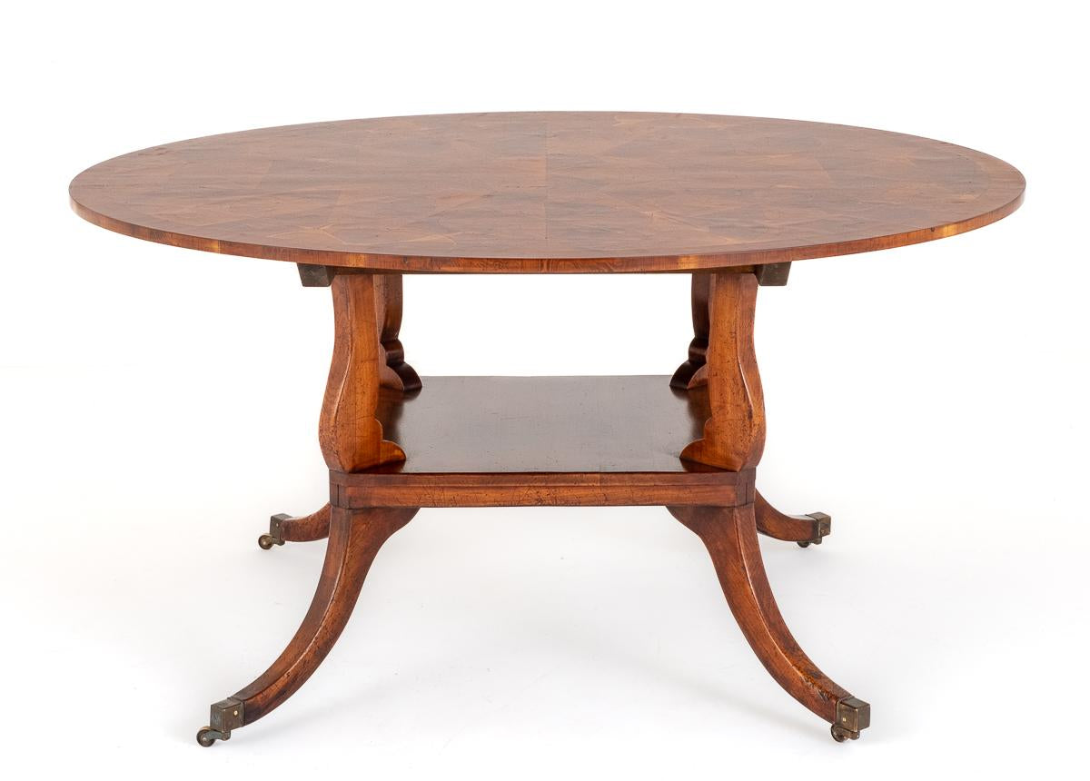 Unusual Yew Tree and Oak Centre Table