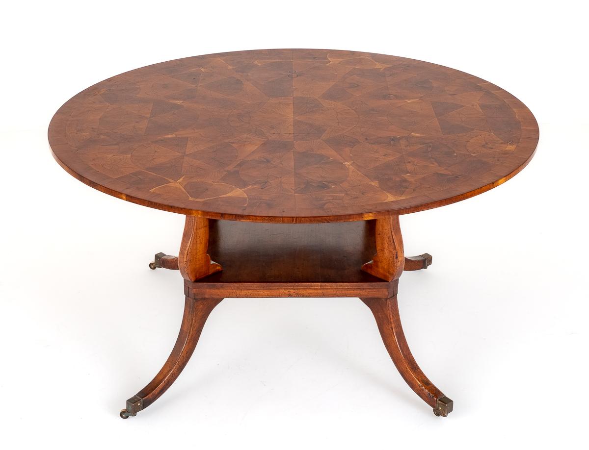 Unusual Yew Tree and Oak Centre Table
