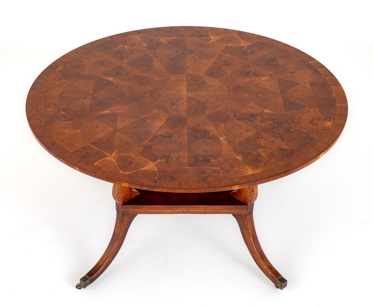 Unusual Yew Tree and Oak Centre Table