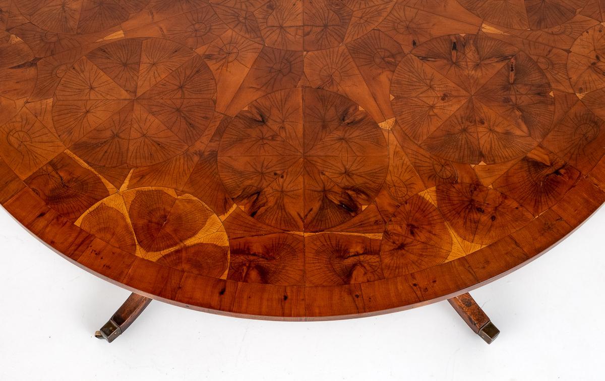 Unusual Yew Tree and Oak Centre Table