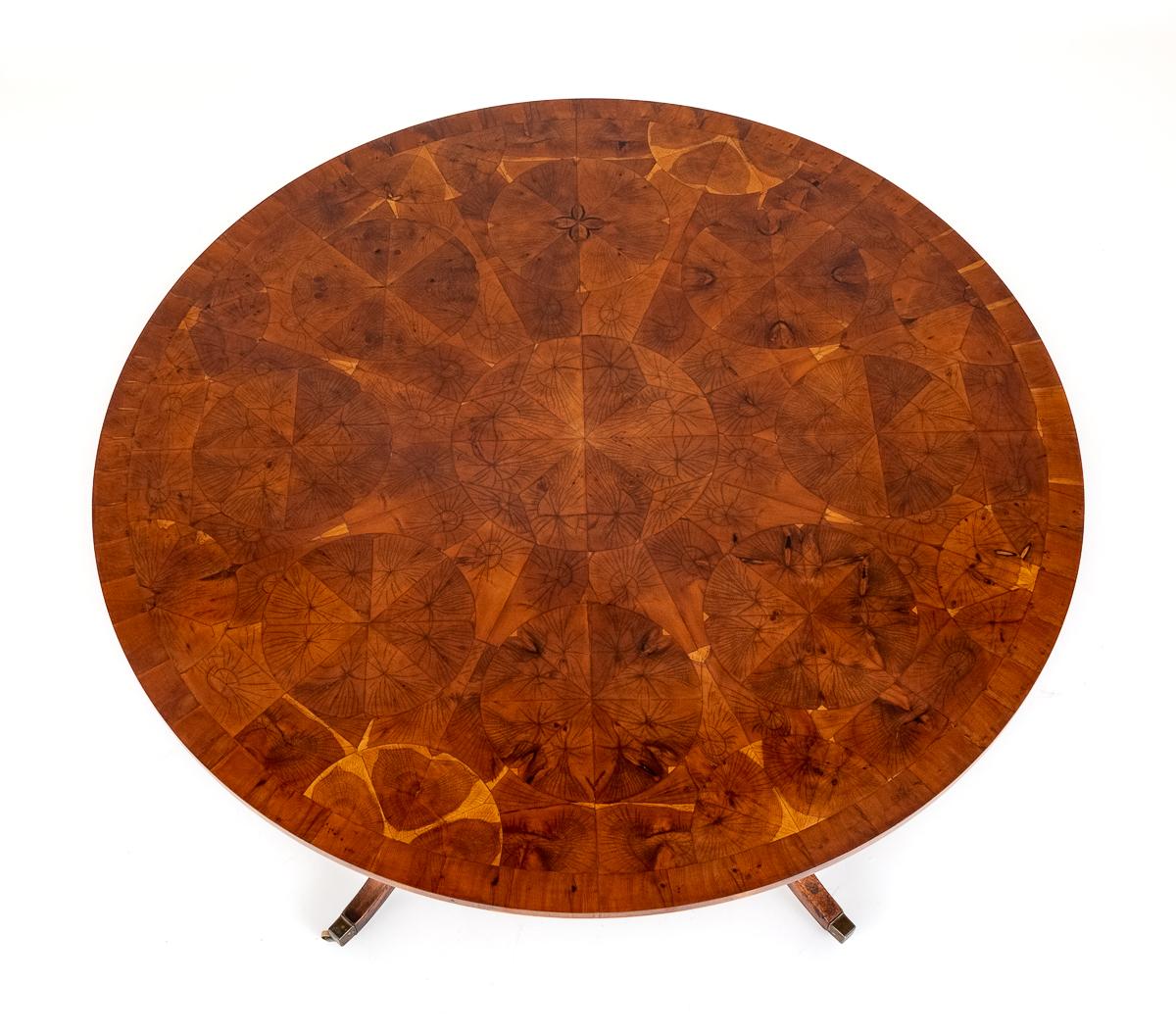 Unusual Yew Tree and Oak Centre Table