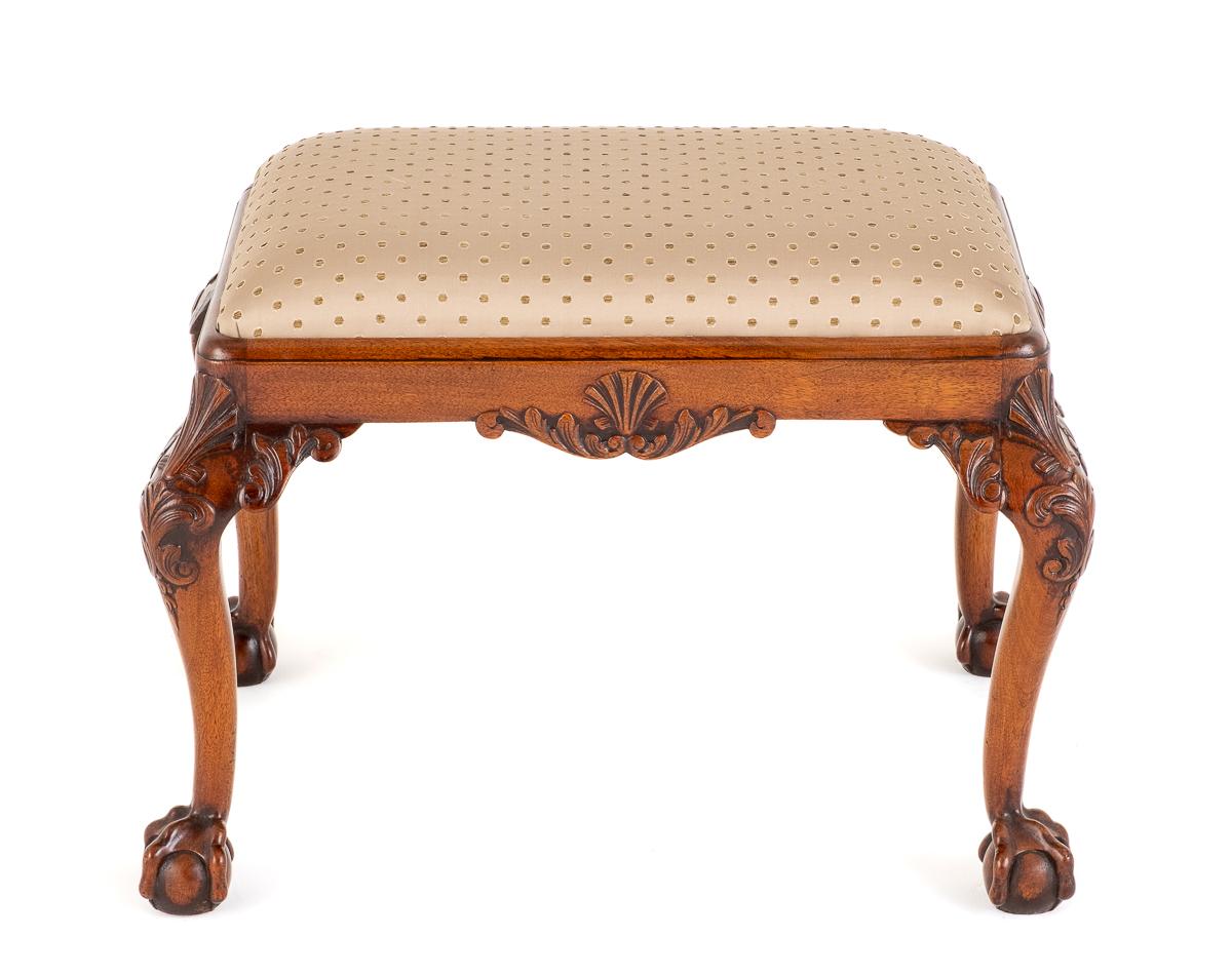 Chippendale Style Mahogany Stool
