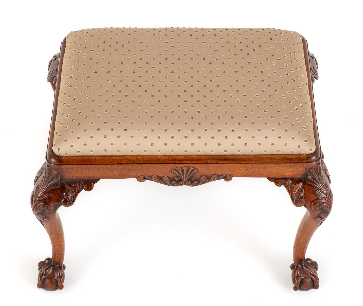 Chippendale Style Mahogany Stool