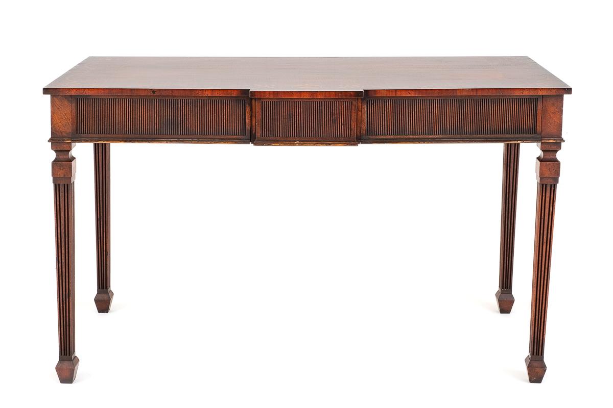 Mahogany Georgian Revival Console Table Flutes Legs