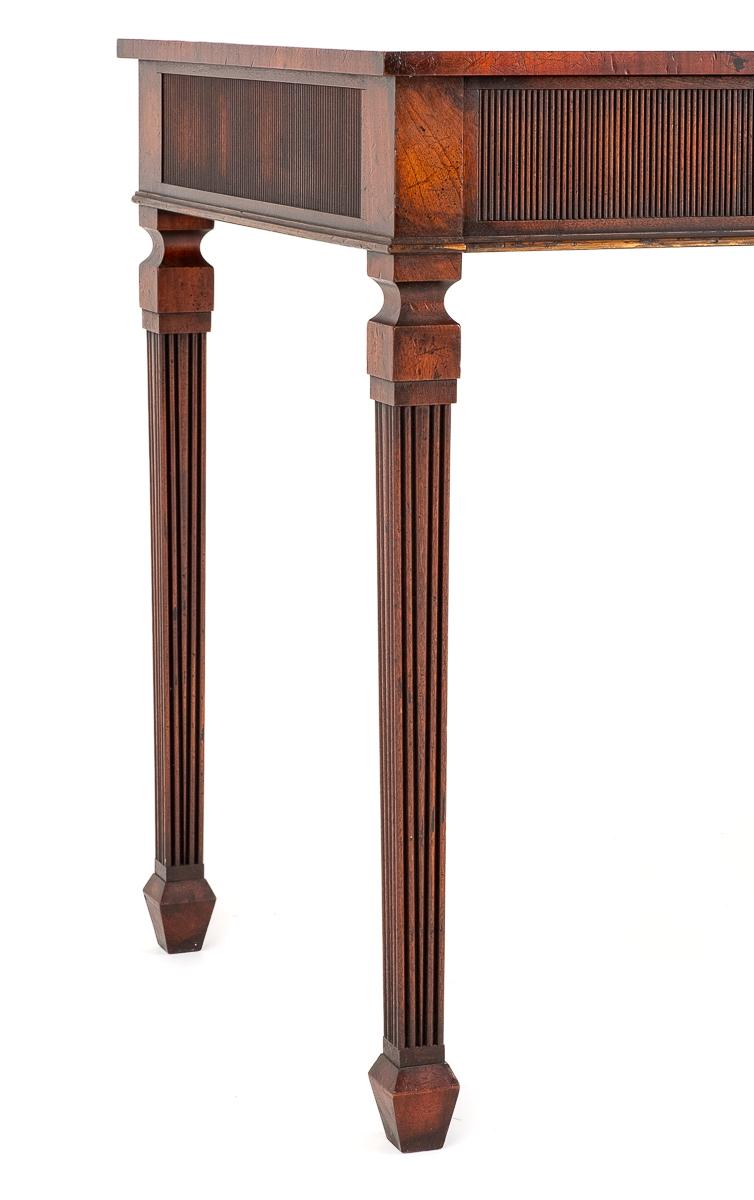 Mahogany Georgian Revival Console Table Flutes Legs