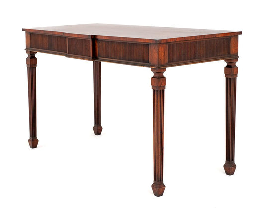 Mahogany Georgian Revival Console Table Flutes Legs