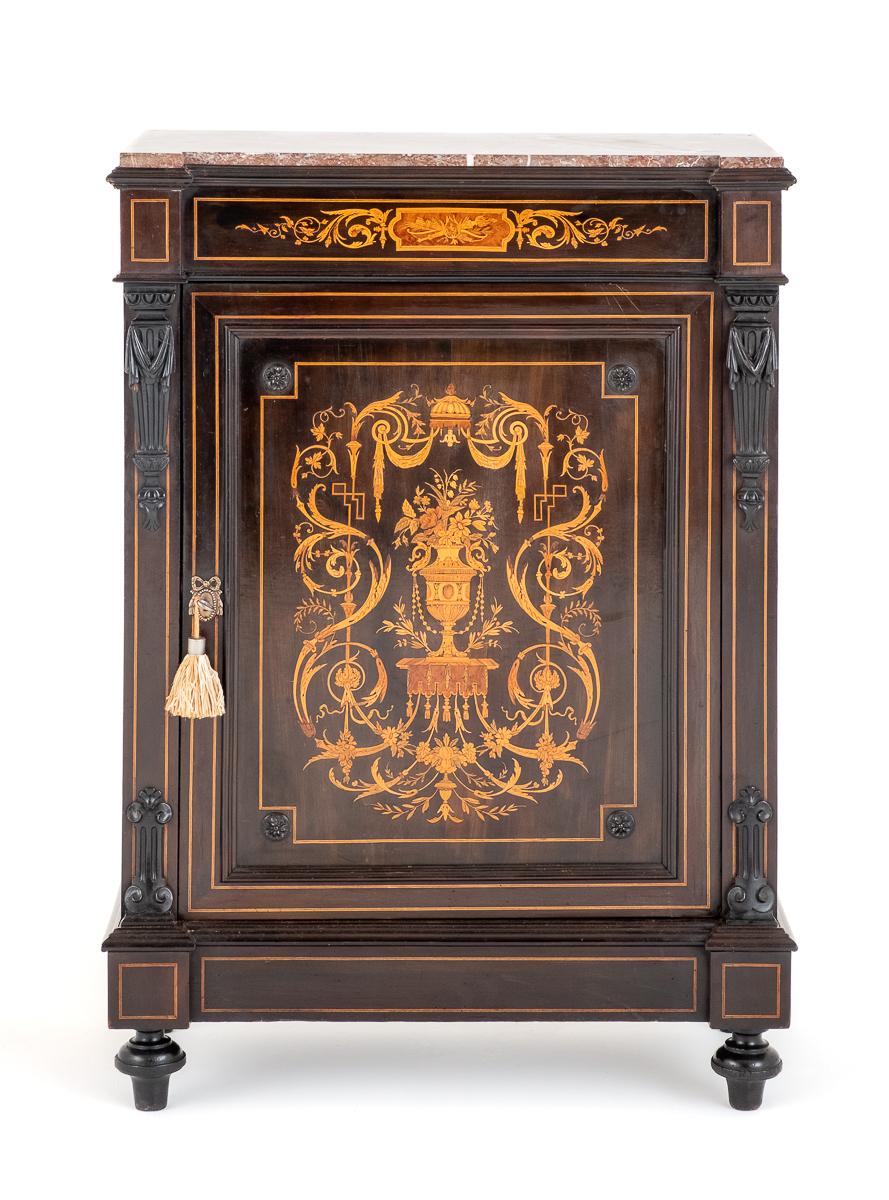French Marquetry Pier Cabinet