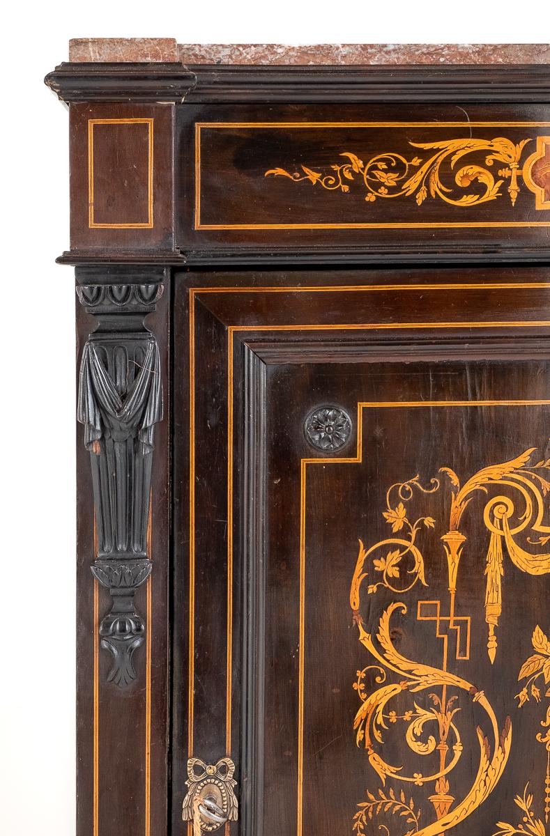 French Marquetry Pier Cabinet