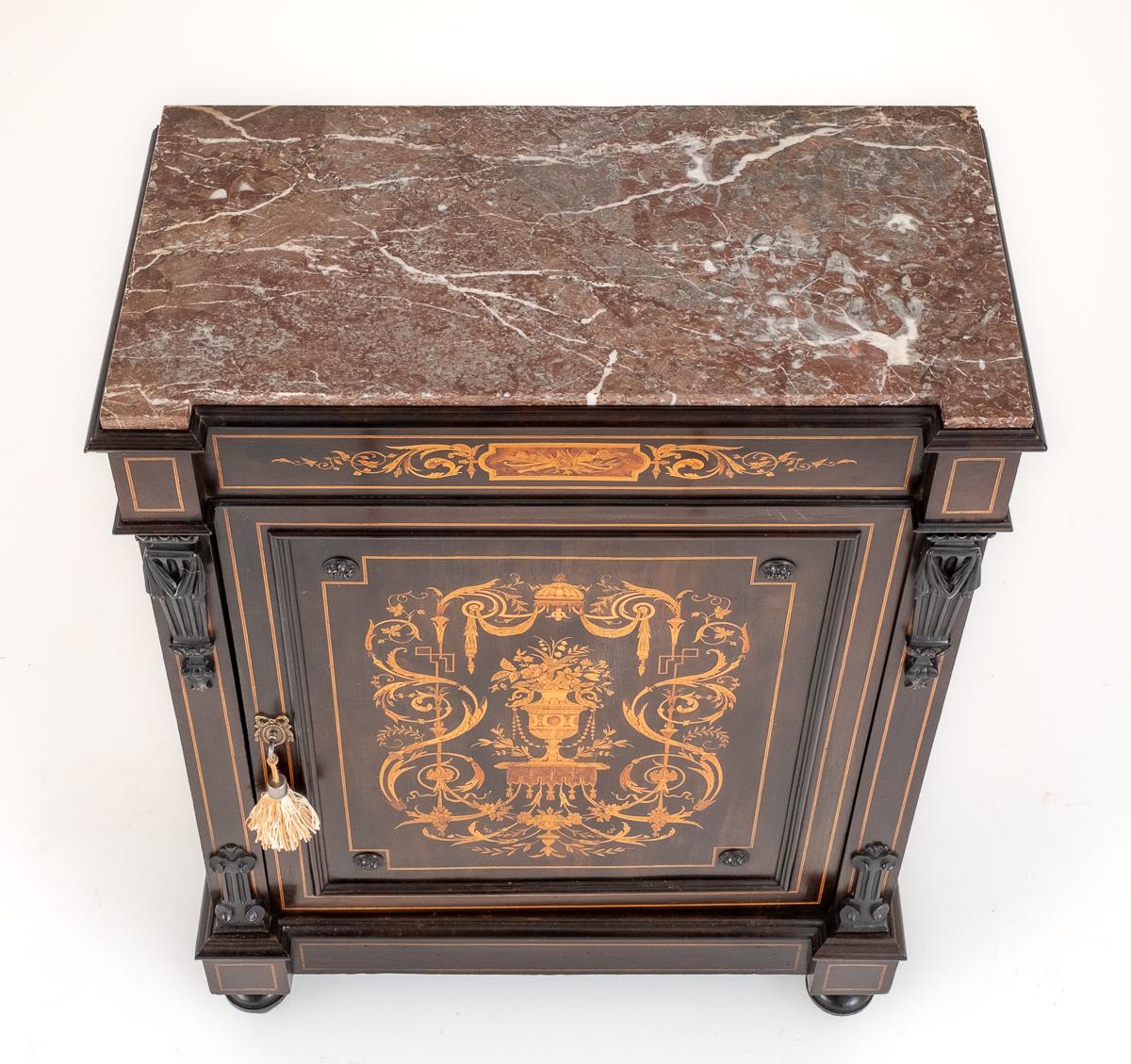 French Marquetry Pier Cabinet
