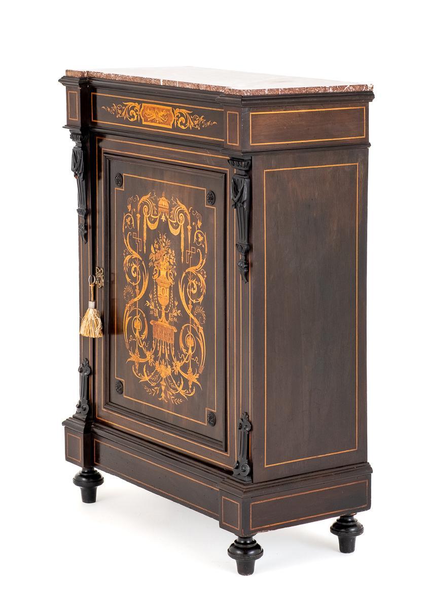 French Marquetry Pier Cabinet