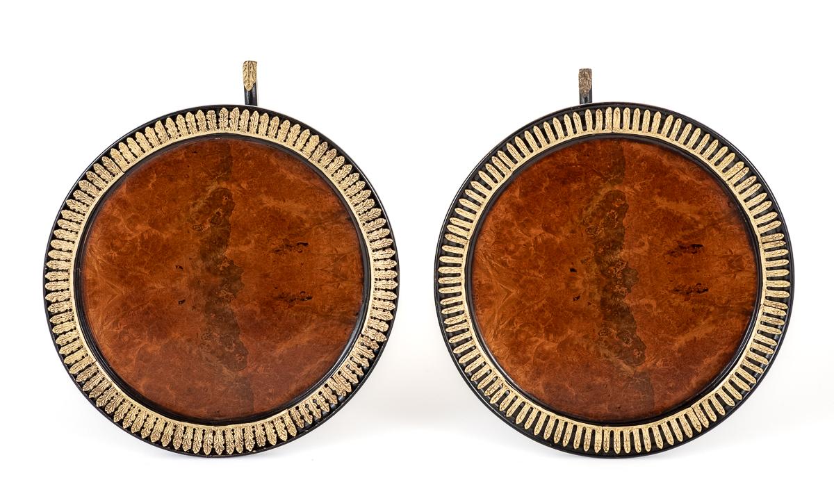 Unusual Pair of French Ebony and Gilt Wine Tables