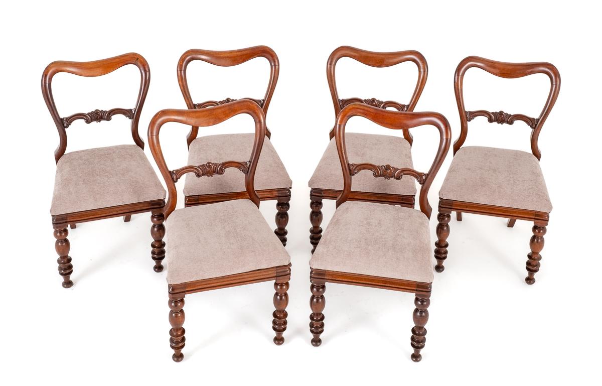 Set of 6 Victorian Mahogany Dining Chairs